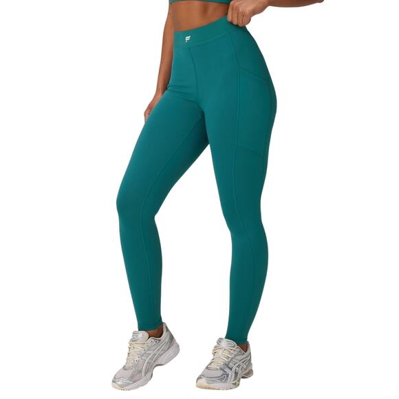 Fabletics x Becky G On-The-Go PowerHold High-Waisted Green Legging - Size M - Picture 1 of 11